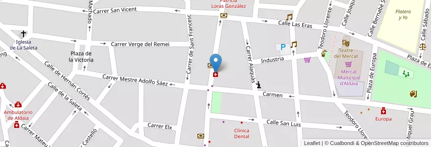 Mapa de ubicacion de Ángeles García Saez en スペイン, バレンシア州, València / Valencia, L'Horta Oest, Aldaia.