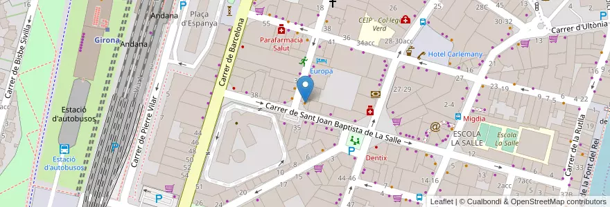 Mapa de ubicacion de Angelus Café en 西班牙, Catalunya, 赫罗纳, Gironès, 赫罗纳.