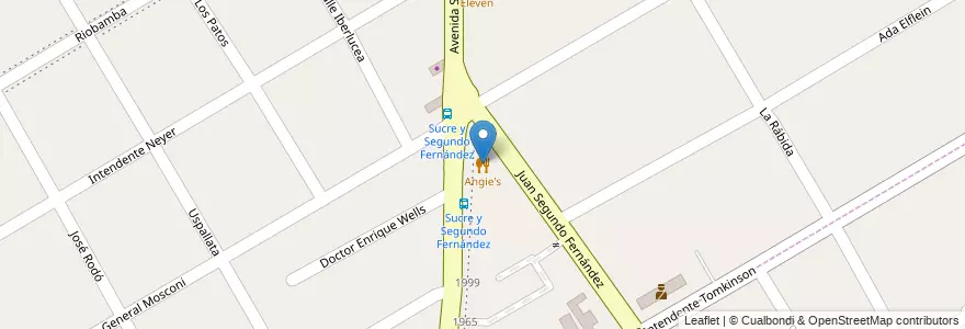 Mapa de ubicacion de Angie's en アルゼンチン, ブエノスアイレス州, Partido De San Isidro, Beccar.
