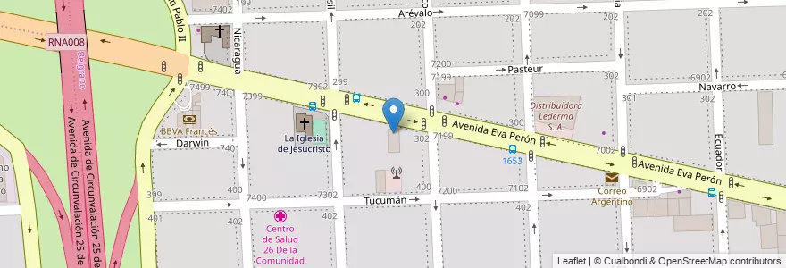 Mapa de ubicacion de Angus Eventos en الأرجنتين, سانتا في, Departamento Rosario, Municipio De Rosario, روساريو.