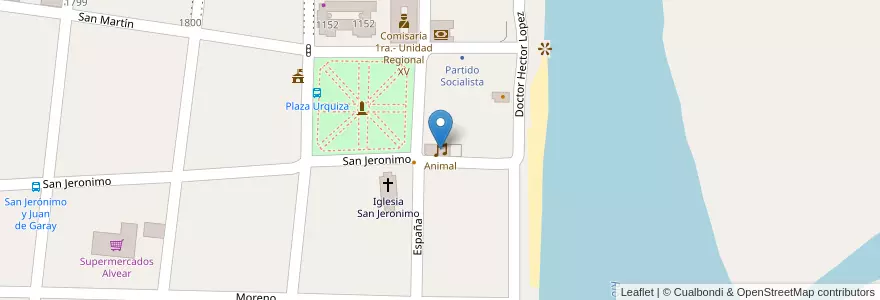 Mapa de ubicacion de Animal en Argentinien, Santa Fe, Departamento San Jerónimo, Municipio De Coronda.