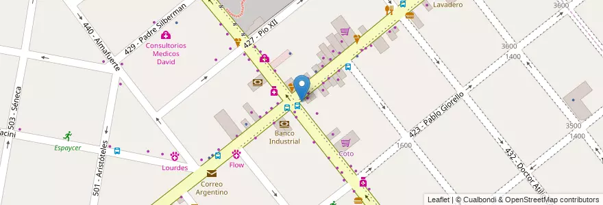 Mapa de ubicacion de Anita's en アルゼンチン, ブエノスアイレス州, Partido De Tres De Febrero, Santos Lugares.