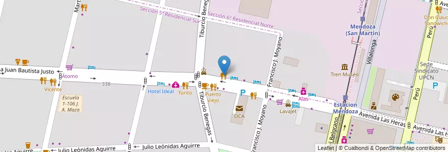 Mapa de ubicacion de Anna Bistro en 阿根廷, 智利, Mendoza, Departamento Capital, Ciudad De Mendoza.