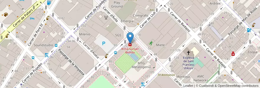 Mapa de ubicacion de Anna Sunyer Bellido en 스페인, Catalunya, Barcelona, Barcelonès, 바르셀로나.