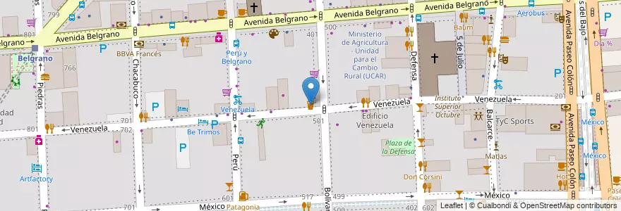 Mapa de ubicacion de Antares Cervecería, Montserrat en 아르헨티나, Ciudad Autónoma De Buenos Aires, Comuna 1, 부에노스아이레스.