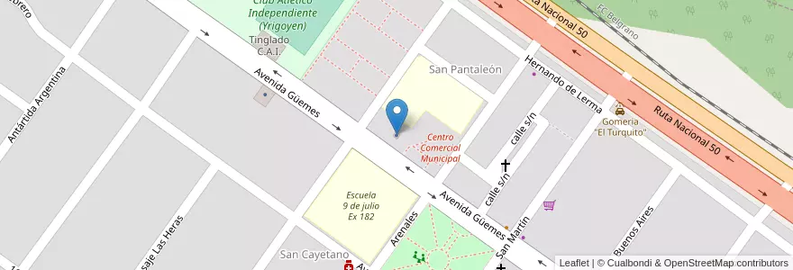 Mapa de ubicacion de Antena de TELECOM en Argentine, Salta, Orán, Municipio De Hipólito Yrigoyen, Hipólito Yrigoyen.