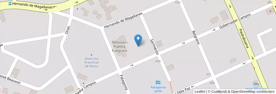 Mapa de ubicacion de Antenas de Television en Argentinien, Departamento Ushuaia, Chile, Feuerland, Ushuaia.