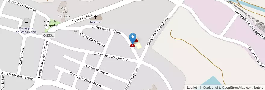 Mapa de ubicacion de Àntic CAP de Les Borges Blanques en اسپانیا, Catalunya, لریدا, Garrigues, Les Borges Blanques.