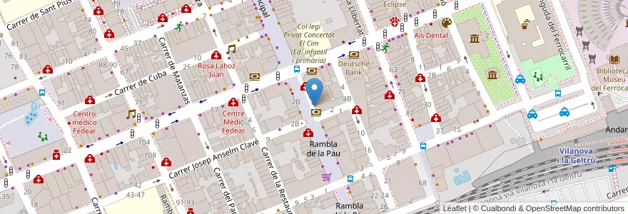 Mapa de ubicacion de Antico Café en Spagna, Catalunya, Barcelona, Garraf, Vilanova I La Geltrú.