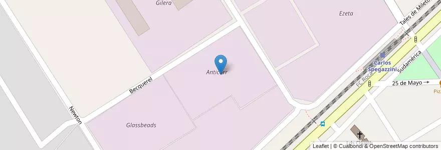 Mapa de ubicacion de Anticorr en Arjantin, Buenos Aires, Partido De Ezeiza, Carlos Spegazzini.