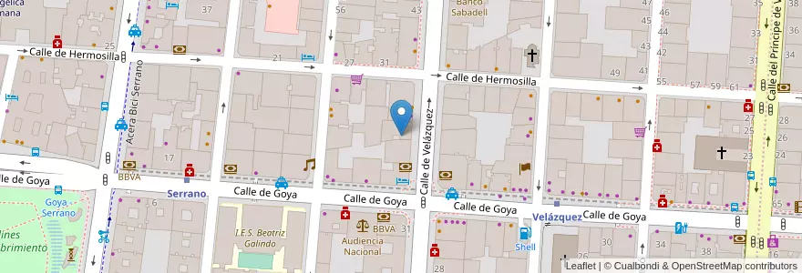Mapa de ubicacion de Antigua academia Ntm Madrid en Испания, Мадрид, Мадрид, Área Metropolitana De Madrid Y Corredor Del Henares, Мадрид.