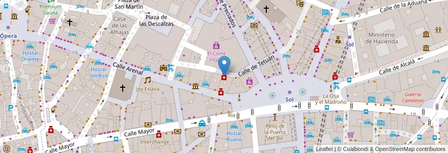 Mapa de ubicacion de Antigua Farmacia Gayoso en Испания, Мадрид, Мадрид, Área Metropolitana De Madrid Y Corredor Del Henares, Мадрид.