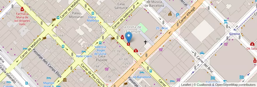 Mapa de ubicacion de Antigua Farmacia Robert en Испания, Каталония, Барселона, Барселонес, Барселона.