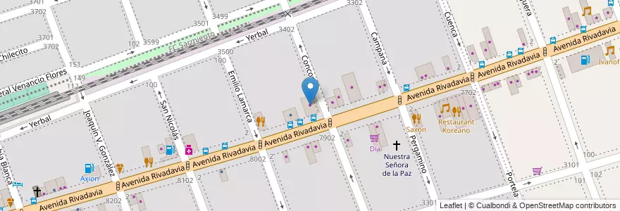 Mapa de ubicacion de Antigüedades La Rueda, Floresta en アルゼンチン, Ciudad Autónoma De Buenos Aires, ブエノスアイレス.