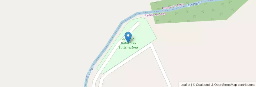 Mapa de ubicacion de Antiguo Balneario La Ernestina en Argentina, Provincia Di Buenos Aires, Partido De Rojas.