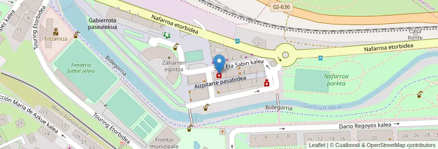 Mapa de ubicacion de Anton en İspanya, Bask Bölgesi, Gipuzkoa, Donostialdea, Errenteria.