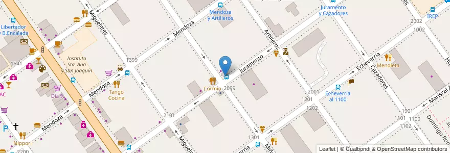 Mapa de ubicacion de Antonia, Belgrano en الأرجنتين, Ciudad Autónoma De Buenos Aires, Buenos Aires, Comuna 13.