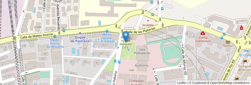Mapa de ubicacion de Antonio Vicente Mosquete C.R.E. en Spain, Community Of Madrid, Community Of Madrid, Área Metropolitana De Madrid Y Corredor Del Henares, Madrid.