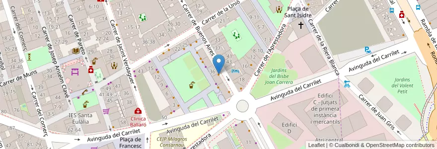 Mapa de ubicacion de Antoxo en スペイン, カタルーニャ州, Barcelona, バルサルネス, Barcelona.