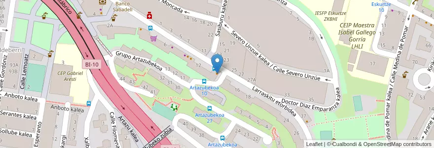 Mapa de ubicacion de Antxon en スペイン, バスク州, Bizkaia, Bilboaldea, ビルバオ.