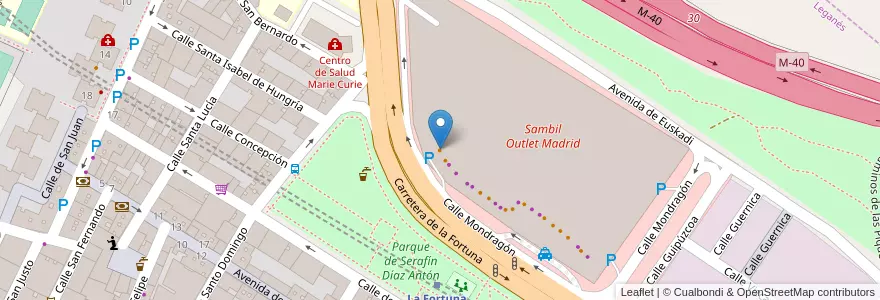 Mapa de ubicacion de Anubis Sambil en Испания, Мадрид, Мадрид, Área Metropolitana De Madrid Y Corredor Del Henares, Leganés.