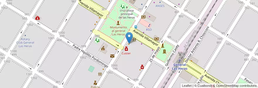 Mapa de ubicacion de Apa Pupa en Arjantin, Buenos Aires, Partido De General Las Heras, General Las Heras.
