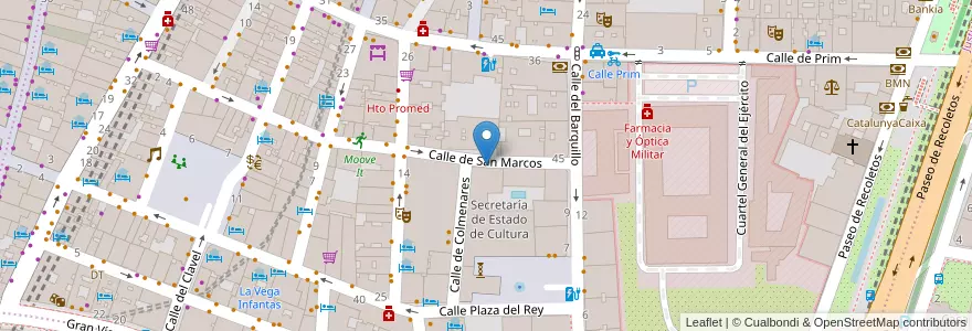 Mapa de ubicacion de Aparcabicis en إسبانيا, منطقة مدريد, منطقة مدريد, Área Metropolitana De Madrid Y Corredor Del Henares, مدريد.