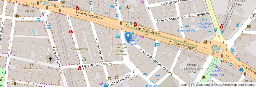 Mapa de ubicacion de Aparcabicis Alberge Juvenil en Испания, Мадрид, Мадрид, Área Metropolitana De Madrid Y Corredor Del Henares, Мадрид.