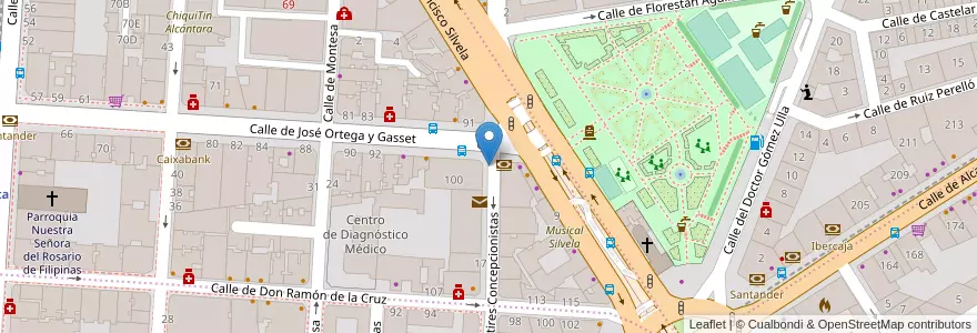 Mapa de ubicacion de Aparcabicis Área de Familia y Servicios Sociales en 西班牙, Comunidad De Madrid, Comunidad De Madrid, Área Metropolitana De Madrid Y Corredor Del Henares, Madrid.