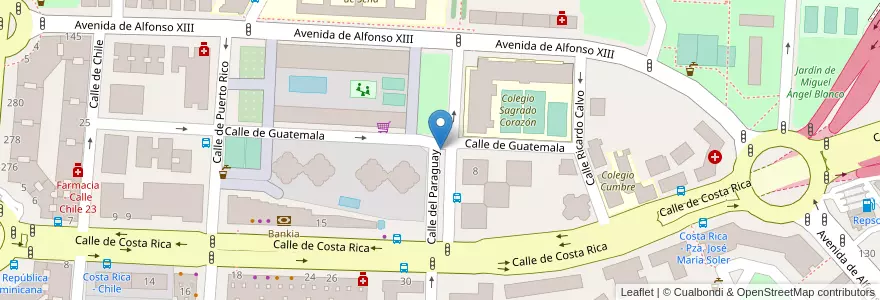 Mapa de ubicacion de Aparcabicis Área de Urbanismo en Spagna, Comunidad De Madrid, Comunidad De Madrid, Área Metropolitana De Madrid Y Corredor Del Henares, Madrid.