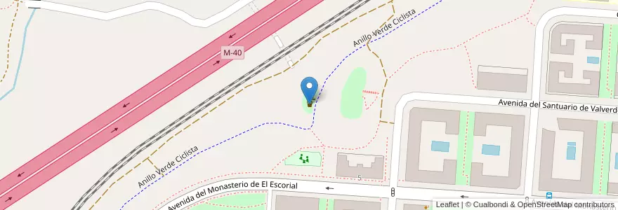 Mapa de ubicacion de Aparcabicis Área descanso Anillo Verde Km 56,940 en إسبانيا, منطقة مدريد, منطقة مدريد, Área Metropolitana De Madrid Y Corredor Del Henares, مدريد.