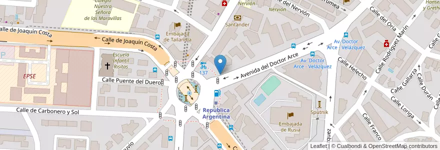 Mapa de ubicacion de Aparcabicis Av. Doctor Arce en Espagne, Communauté De Madrid, Communauté De Madrid, Área Metropolitana De Madrid Y Corredor Del Henares, Madrid.