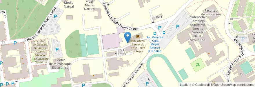 Mapa de ubicacion de Aparcabicis Biblioteca Bernardo de la Torre Rojas en إسبانيا, منطقة مدريد, منطقة مدريد, Área Metropolitana De Madrid Y Corredor Del Henares, مدريد.