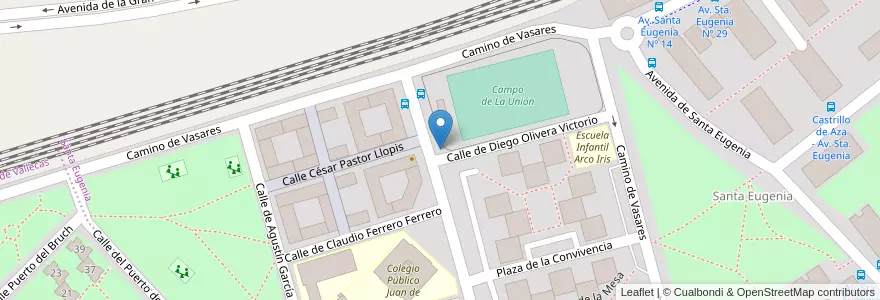 Mapa de ubicacion de Aparcabicis Campo de fútbol La Unión en 스페인, Comunidad De Madrid, Comunidad De Madrid, Área Metropolitana De Madrid Y Corredor Del Henares, 마드리드.