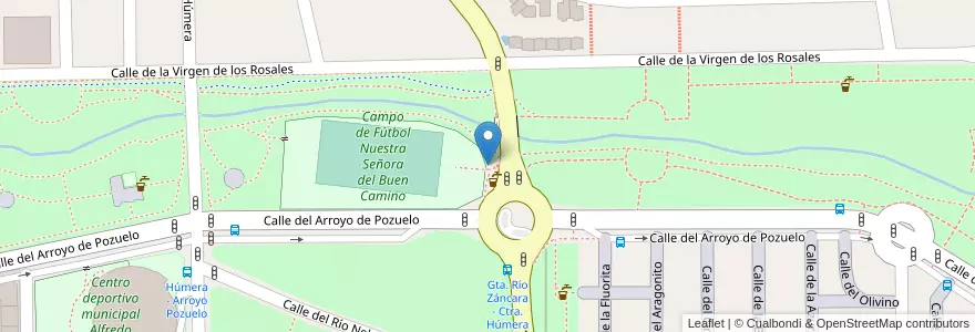 Mapa de ubicacion de Aparcabicis Campo de fútbol Nuestra Señora del Buen Camino en Espanha, Comunidade De Madrid, Comunidade De Madrid, Área Metropolitana De Madrid Y Corredor Del Henares, Madrid.