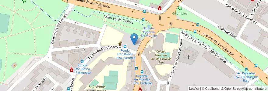 Mapa de ubicacion de Aparcabicis Carril bici en 스페인, Comunidad De Madrid, Comunidad De Madrid, Área Metropolitana De Madrid Y Corredor Del Henares, 마드리드.