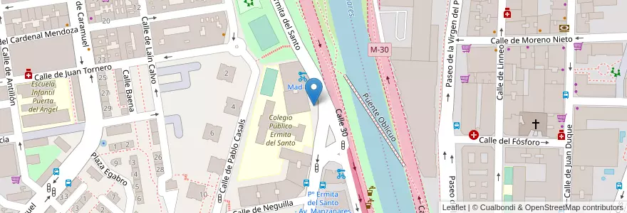 Mapa de ubicacion de Aparcabicis CEIP Ermita del Santo en 스페인, Comunidad De Madrid, Comunidad De Madrid, Área Metropolitana De Madrid Y Corredor Del Henares, 마드리드.
