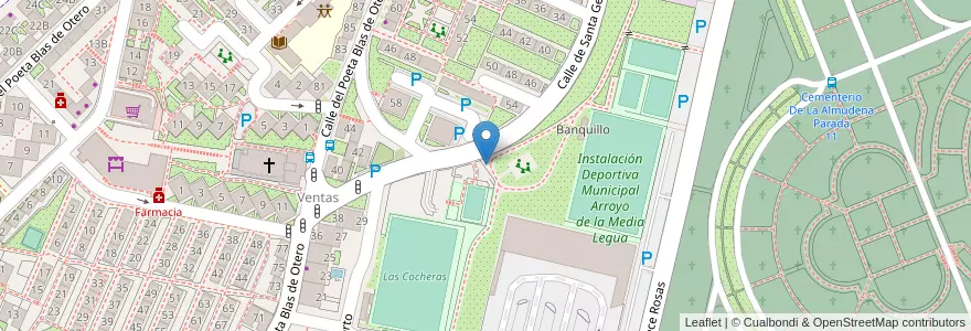 Mapa de ubicacion de Aparcabicis CEIP Gustavo Adolfo Bécquer en Espanha, Comunidade De Madrid, Comunidade De Madrid, Área Metropolitana De Madrid Y Corredor Del Henares, Madrid.