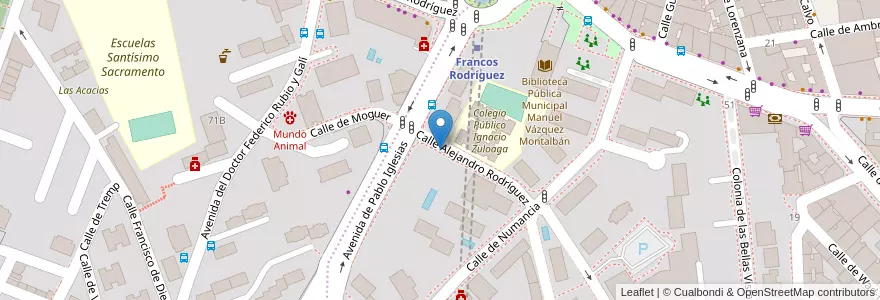 Mapa de ubicacion de Aparcabicis CEIP Ignacio Zuloaga (piloto nº 2 de la campaña con bici al cole) en Испания, Мадрид, Мадрид, Área Metropolitana De Madrid Y Corredor Del Henares, Мадрид.