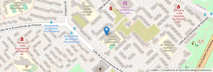 Mapa de ubicacion de Aparcabicis CEIP Menéndez Pidal en Spanien, Autonome Gemeinschaft Madrid, Autonome Gemeinschaft Madrid, Área Metropolitana De Madrid Y Corredor Del Henares, Madrid.