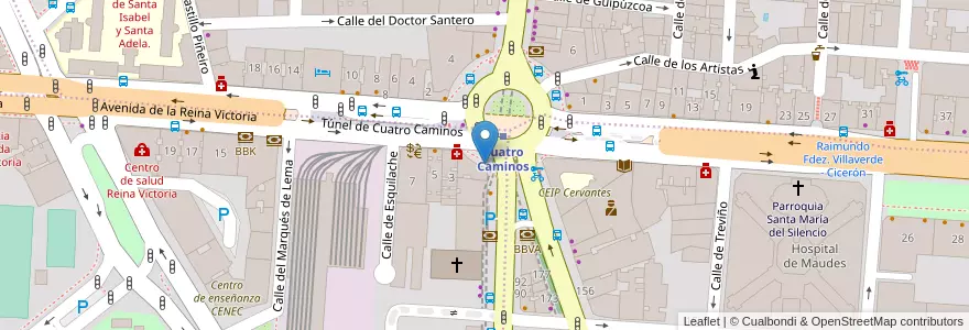 Mapa de ubicacion de Aparcabicis CEIP Miguel de Cervantes en Spain, Community Of Madrid, Community Of Madrid, Área Metropolitana De Madrid Y Corredor Del Henares, Madrid.