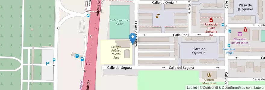 Mapa de ubicacion de Aparcabicis CEIP Puerto Rico en 西班牙, Comunidad De Madrid, Comunidad De Madrid, Área Metropolitana De Madrid Y Corredor Del Henares, Madrid.