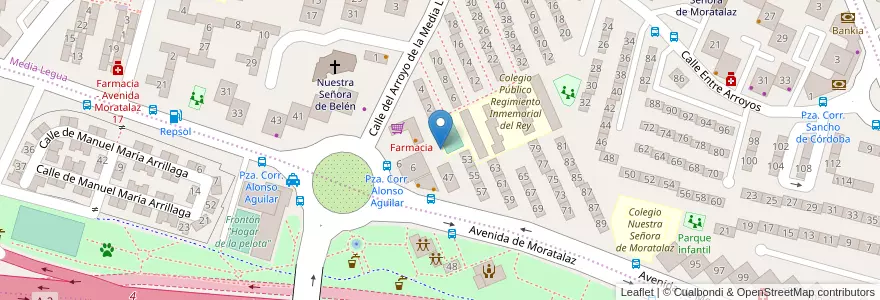 Mapa de ubicacion de Aparcabicis CEIP Regimiento Inmemorial del Rey en إسبانيا, منطقة مدريد, منطقة مدريد, Área Metropolitana De Madrid Y Corredor Del Henares, مدريد.