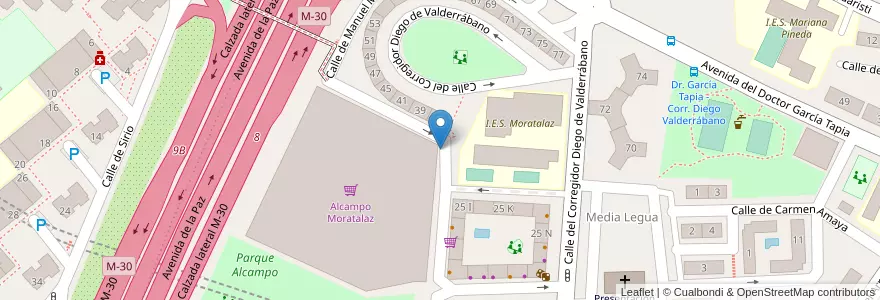 Mapa de ubicacion de Aparcabicis Centro Comercial Alcampo en 西班牙, Comunidad De Madrid, Comunidad De Madrid, Área Metropolitana De Madrid Y Corredor Del Henares, Madrid.