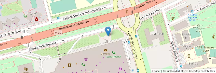 Mapa de ubicacion de Aparcabicis Centro Comercial La Vaguada en Spain, Community Of Madrid, Community Of Madrid, Área Metropolitana De Madrid Y Corredor Del Henares, Madrid.