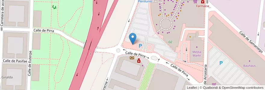 Mapa de ubicacion de Aparcabicis Centro Comercial Plenilunio en スペイン, マドリード州, Comunidad De Madrid, Área Metropolitana De Madrid Y Corredor Del Henares, Madrid.