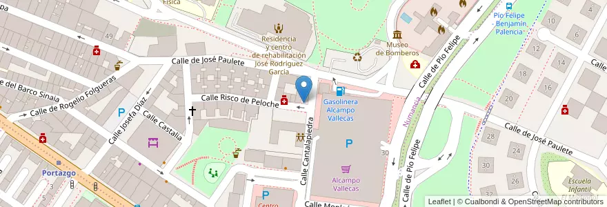 Mapa de ubicacion de Aparcabicis Centro Cultural Alberto Sánchez en اسپانیا, بخش خودمختار مادرید, بخش خودمختار مادرید, Área Metropolitana De Madrid Y Corredor Del Henares, مادرید.