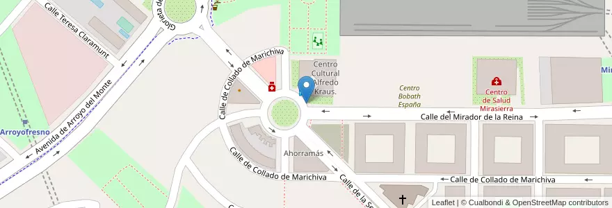 Mapa de ubicacion de Aparcabicis Centro Cultural Alfredo Kraus en Spanje, Comunidad De Madrid, Comunidad De Madrid, Área Metropolitana De Madrid Y Corredor Del Henares, Madrid.