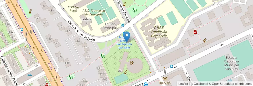 Mapa de ubicacion de Aparcabicis Centro Cultural Antonio Machado en スペイン, マドリード州, Comunidad De Madrid, Área Metropolitana De Madrid Y Corredor Del Henares, Madrid.