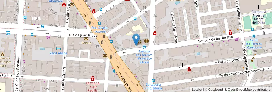 Mapa de ubicacion de Aparcabicis Centro Cultural Buenavista en إسبانيا, منطقة مدريد, منطقة مدريد, Área Metropolitana De Madrid Y Corredor Del Henares, مدريد.